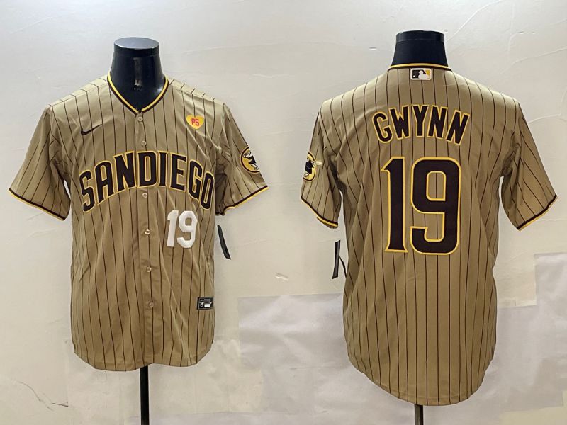 Men San Diego Padres #19 Gwynn Brown Stripe Game 2025 Nike MLB Jersey style 10->san diego padres->MLB Jersey